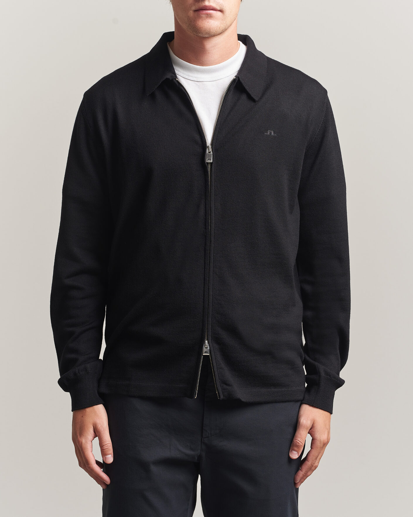 Herre | Trøjer | J.Lindeberg | Kaleb Merino Full Zip Black