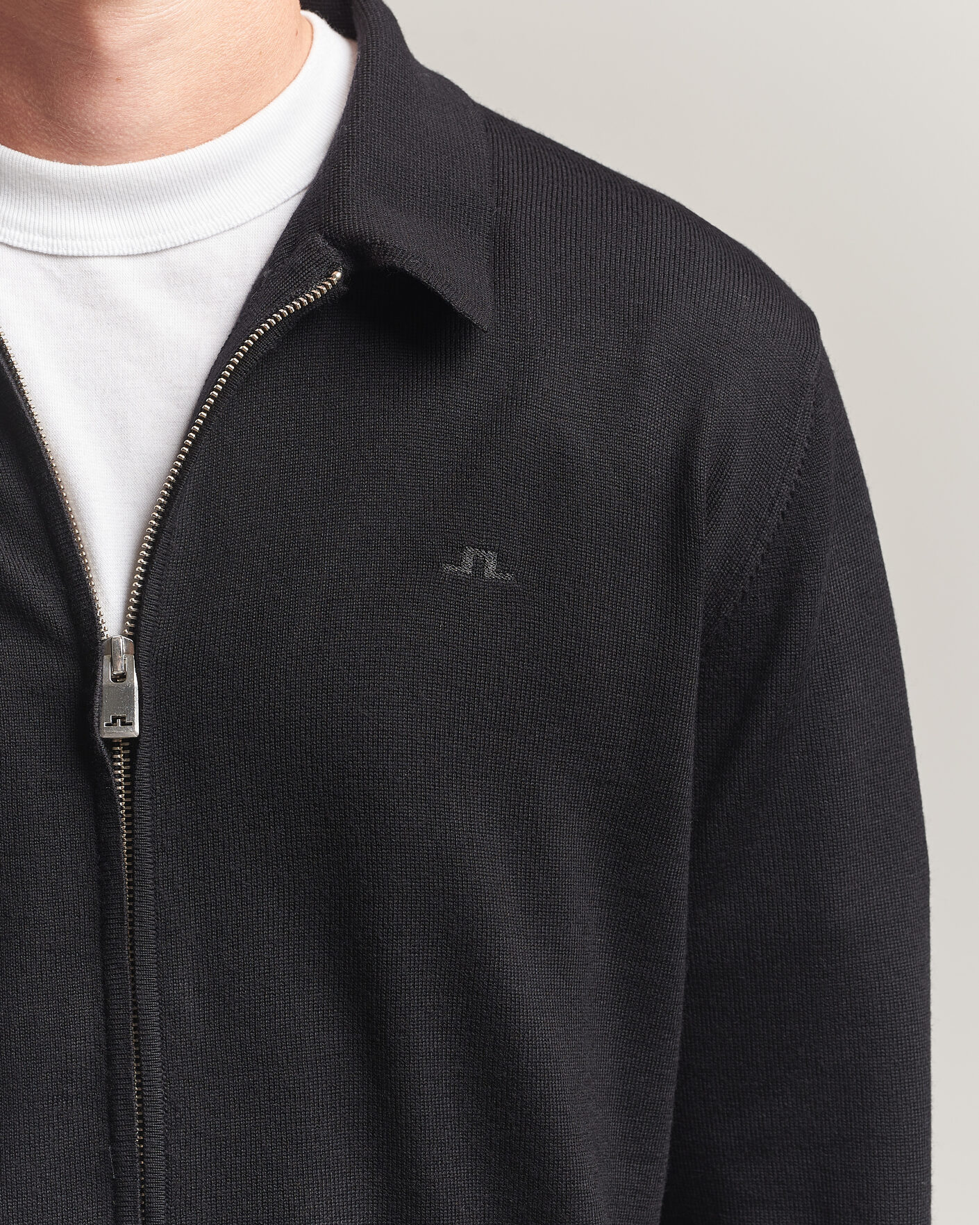 Herre | Trøjer | J.Lindeberg | Kaleb Merino Full Zip Black