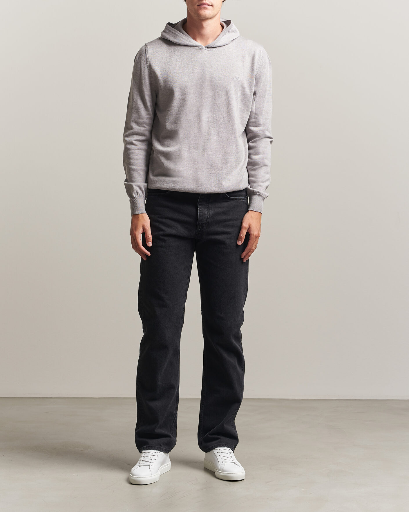 Herre | Trøjer | J.Lindeberg | Karl Merino Hoodie Light Grey Melange