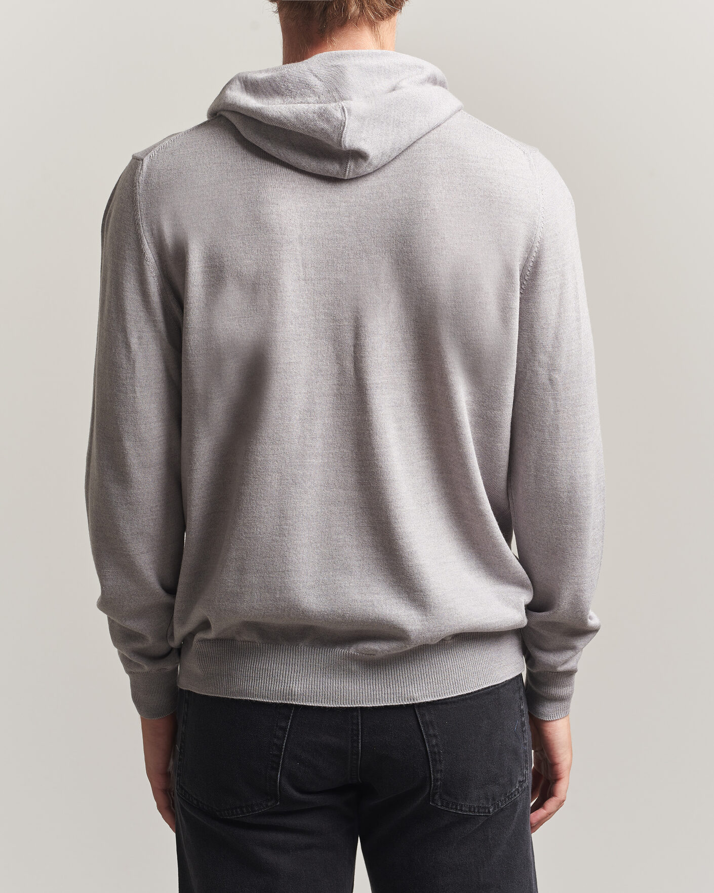 Herre | Trøjer | J.Lindeberg | Karl Merino Hoodie Light Grey Melange