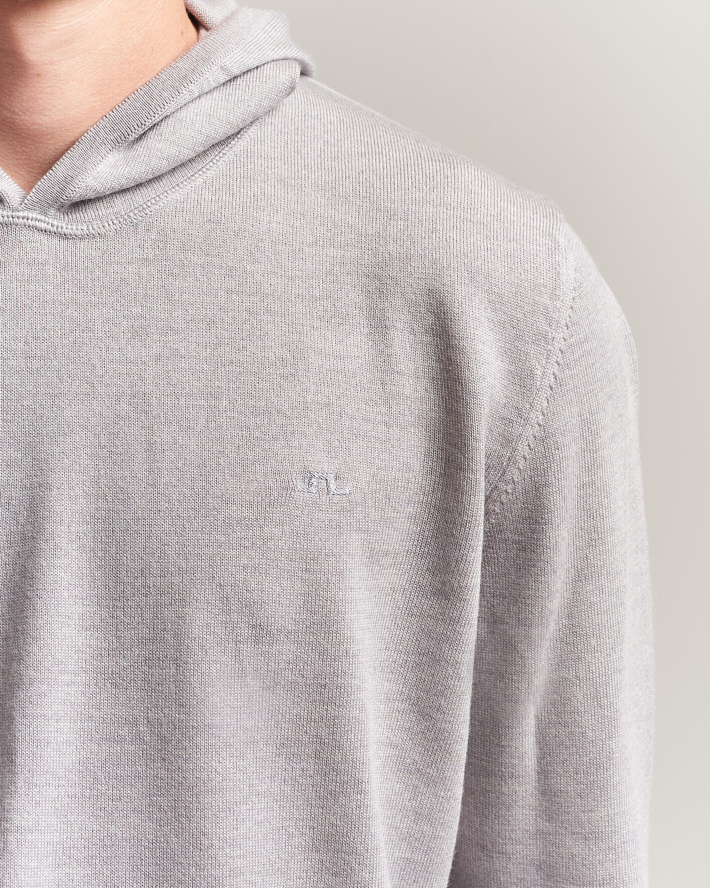 Herre | Trøjer | J.Lindeberg | Karl Merino Hoodie Light Grey Melange