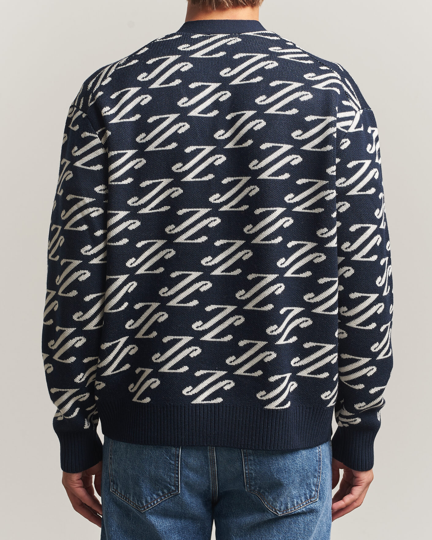 Herre | Trøjer | J.Lindeberg | Denny Jacquard Cardigan JL Navy