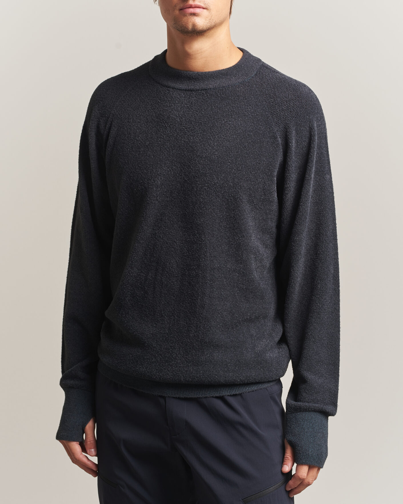 Herre | Trøjer | Goldwin | Mesh Pile Crew Neck Wolf Gray