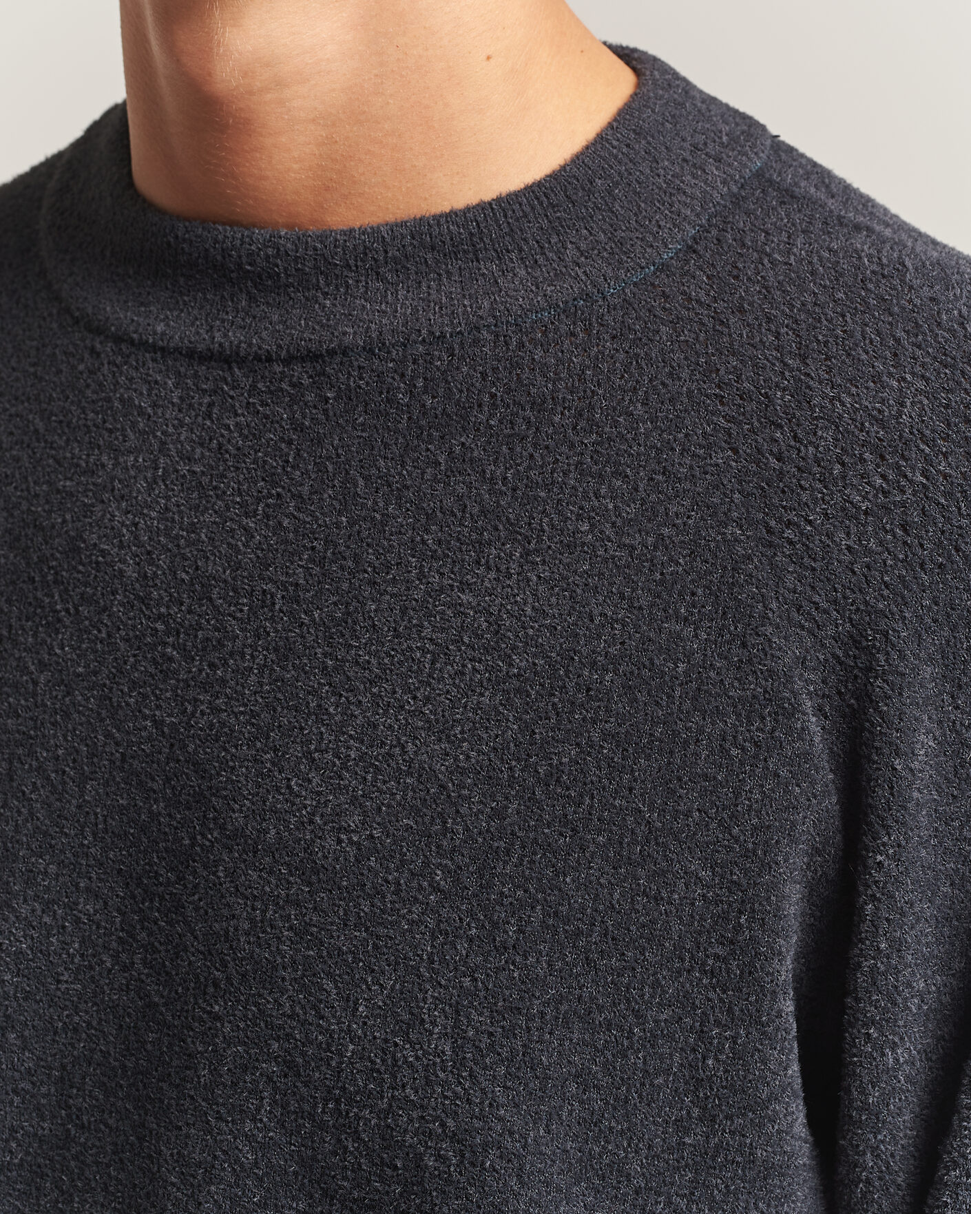 Herre | Trøjer | Goldwin | Mesh Pile Crew Neck Wolf Gray