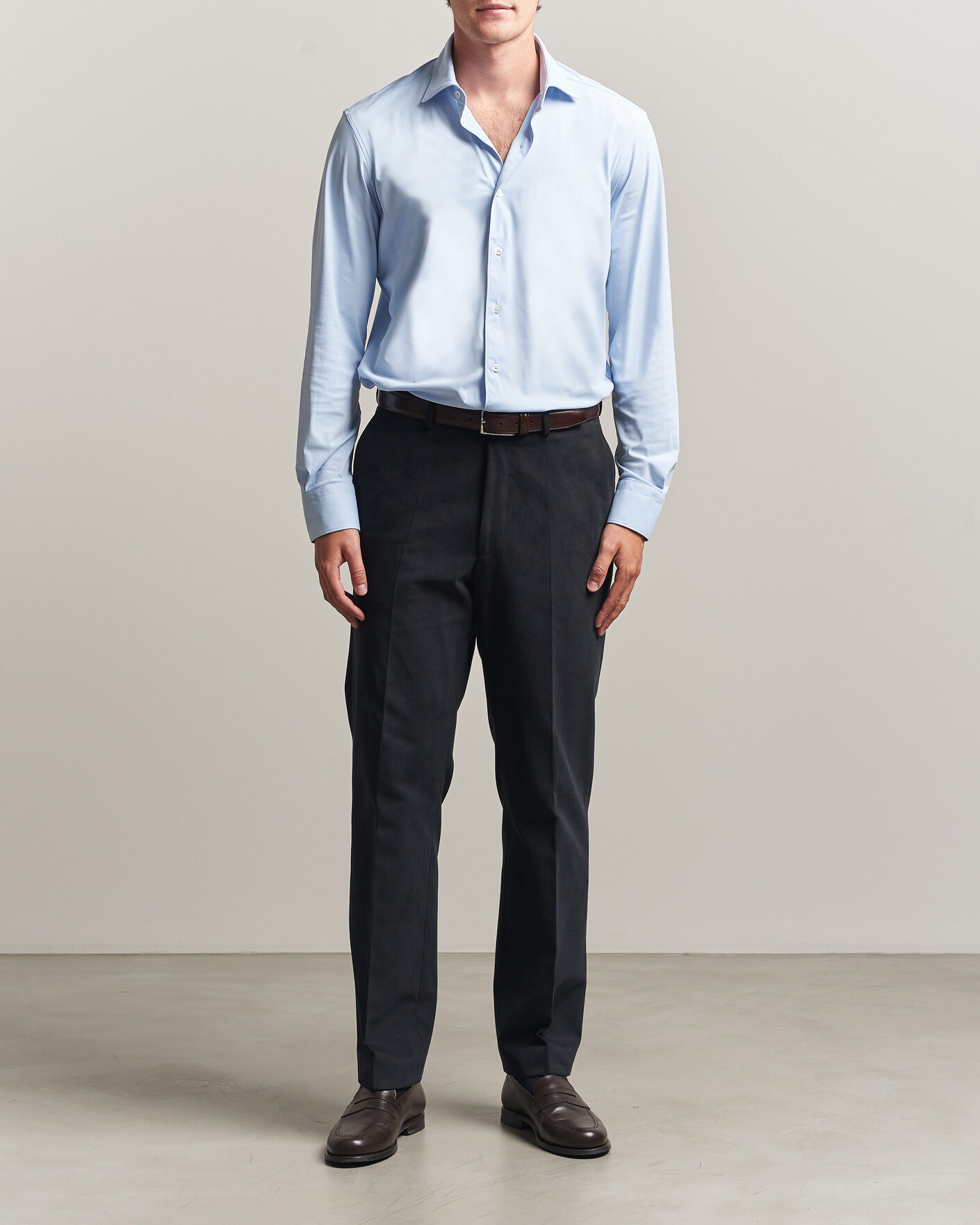 Herre | Skjorter | Grigio | Jersey Shirt Light Blue