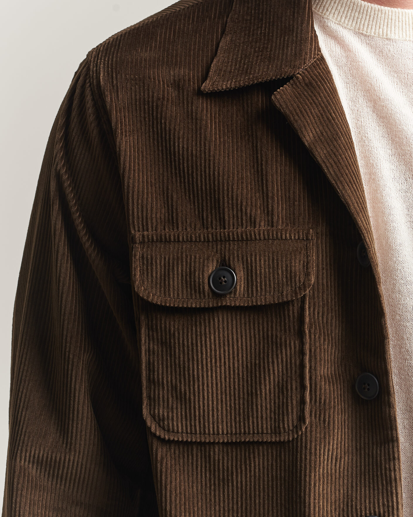 Herre | Skjorter | Grigio | Corduroy Overshirt Dark Brown