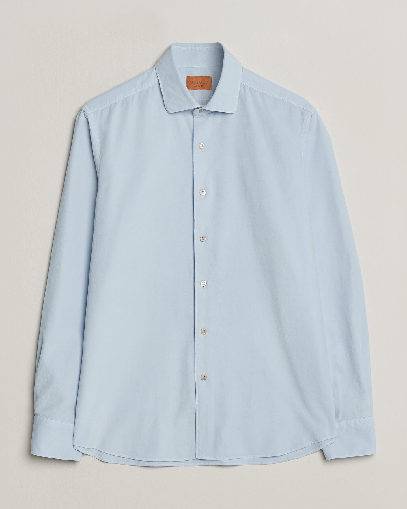 Herre | Skjorter | Grigio | Corduroy Shirt Light Blue
