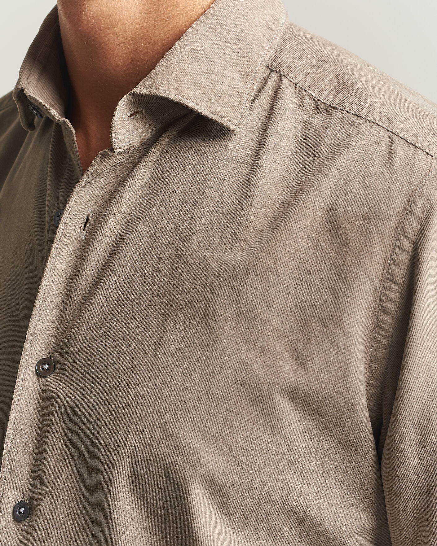 Herre | Skjorter | Grigio | Corduroy Shirt Beige