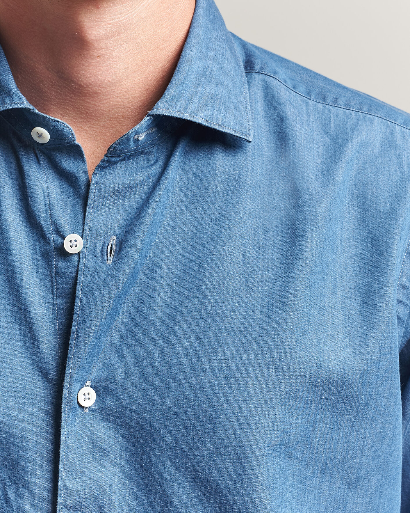 Herre | Skjorter | Grigio | Denim Shirt Light Blue