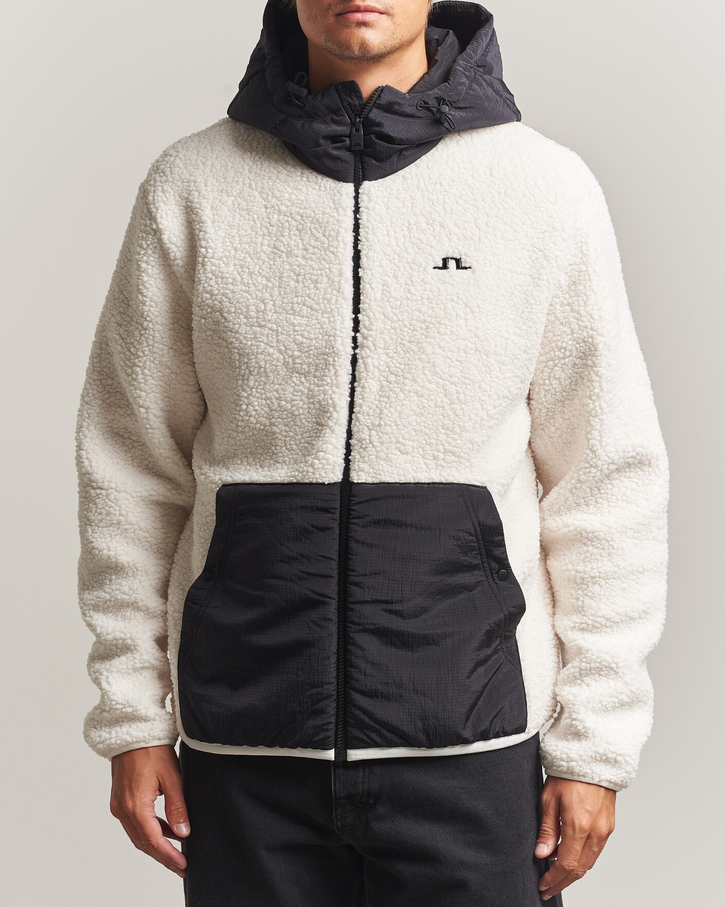 Herre | Trøjer | J.Lindeberg | Varek Hybrid Hooded Full Zip Tofu