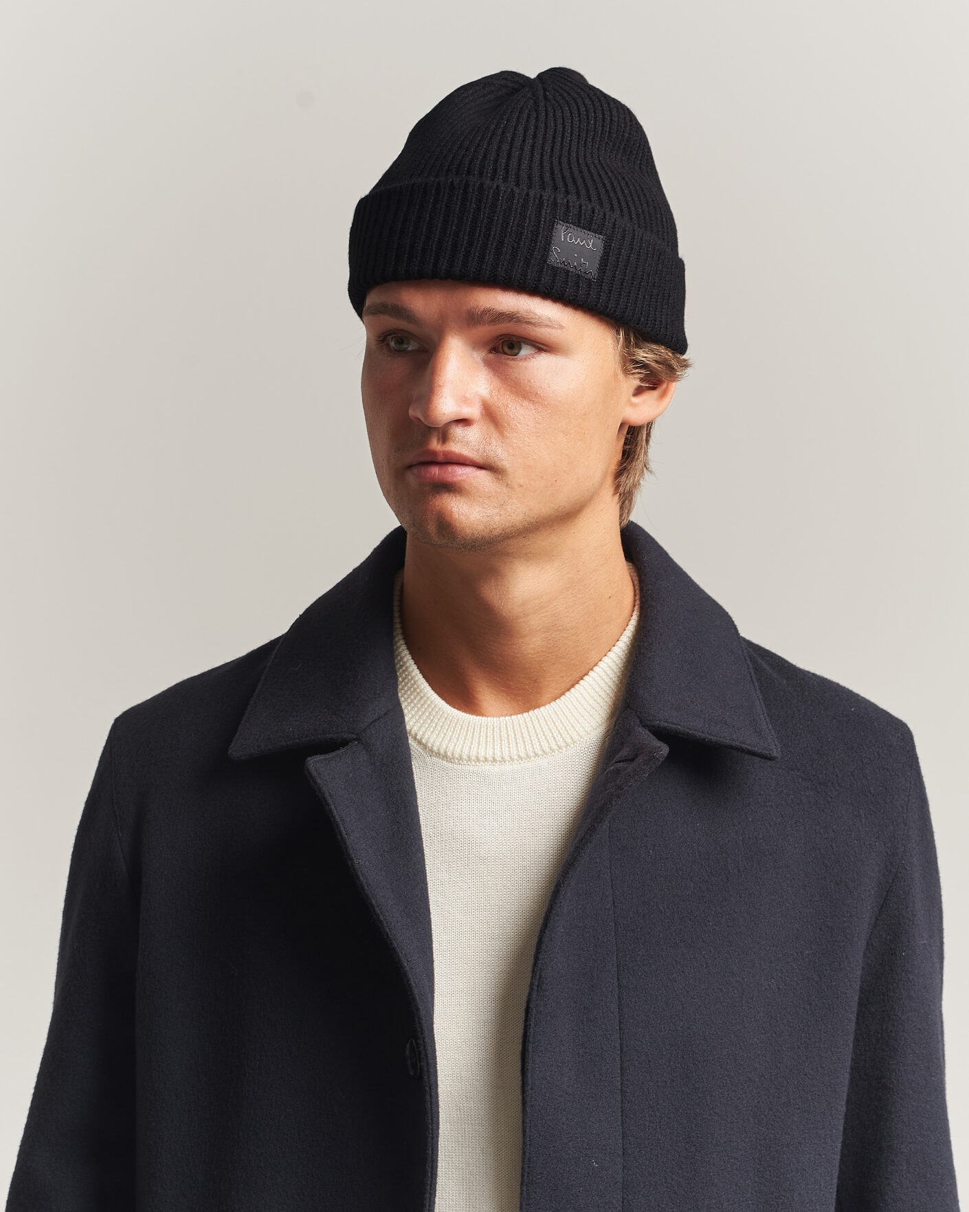 Herre | Huer | Paul Smith | Cashmere Beanie Black