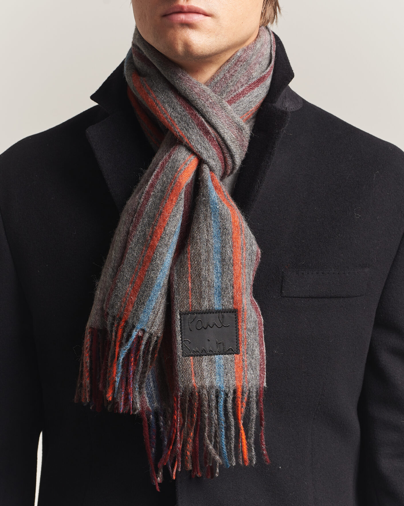 Herre | Halstørklæder | Paul Smith | Lambswool Striped Scarf Red