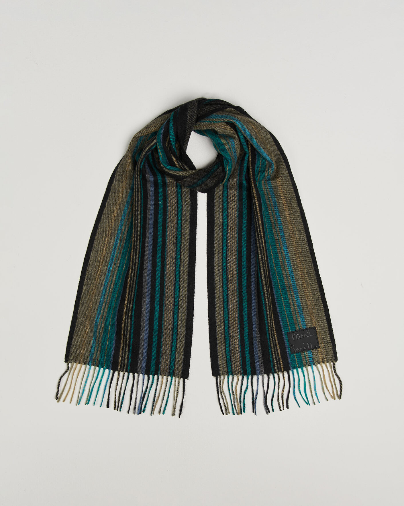 Herre | Halstørklæder | Paul Smith | Lambswool Striped Scarf Black