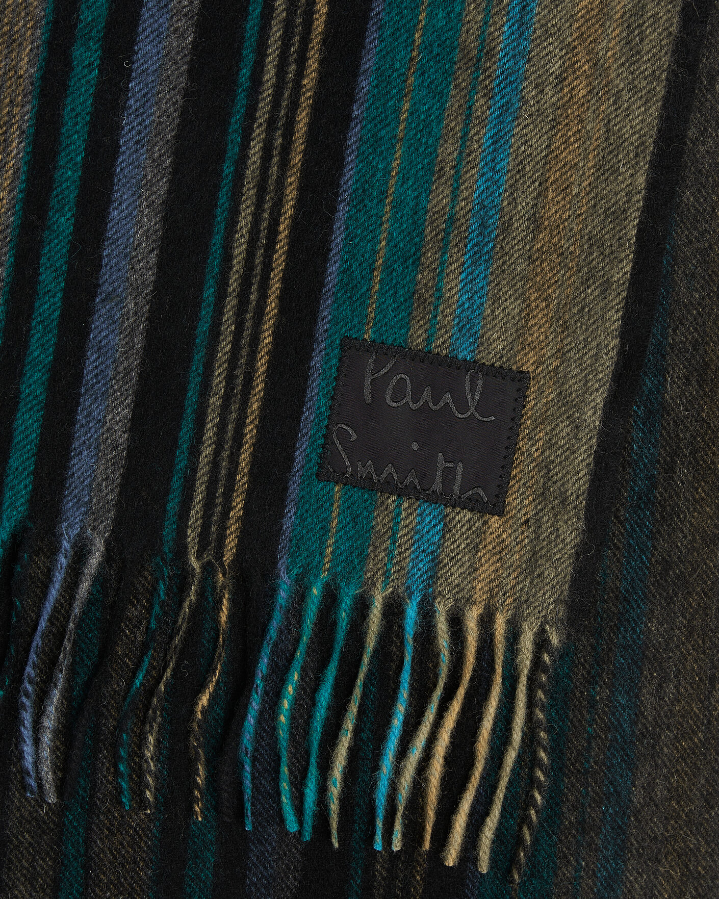 Herre | Halstørklæder | Paul Smith | Lambswool Striped Scarf Black