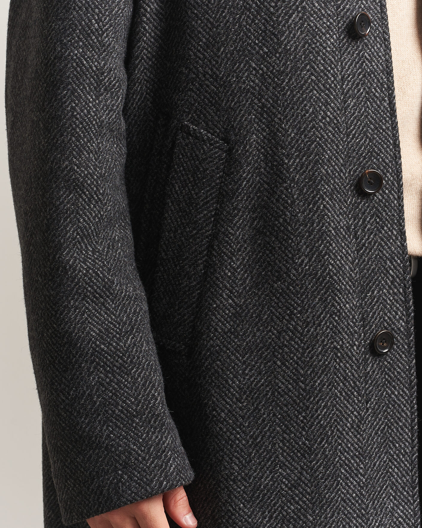 Herre | Jakker | PS Paul Smith | Wool Herringbone Coat Black