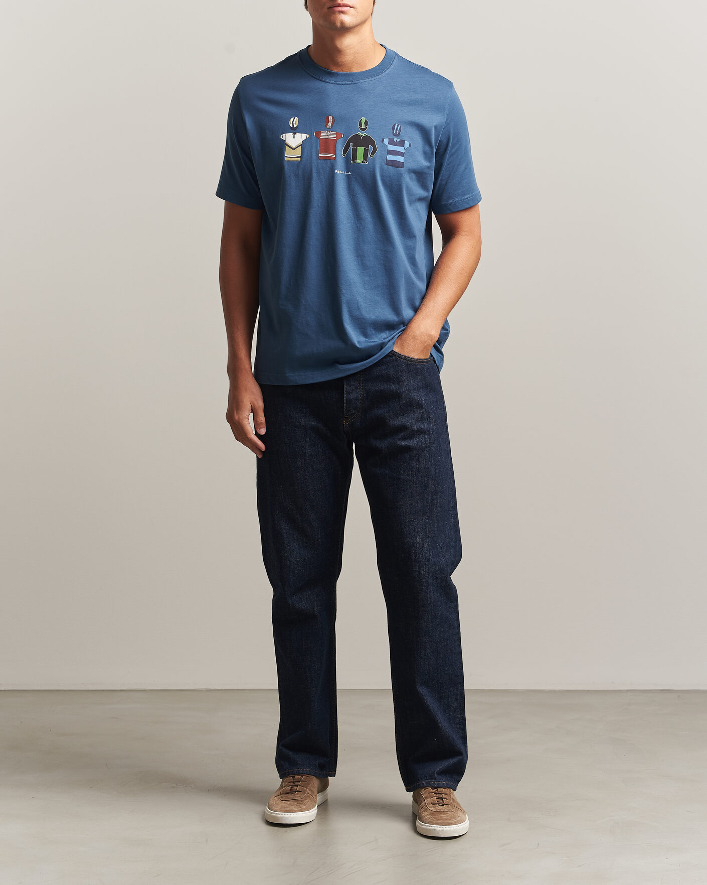 Herre | T-Shirts | PS Paul Smith | Cycle Jersey's Crew Neck T-Shirt Blue