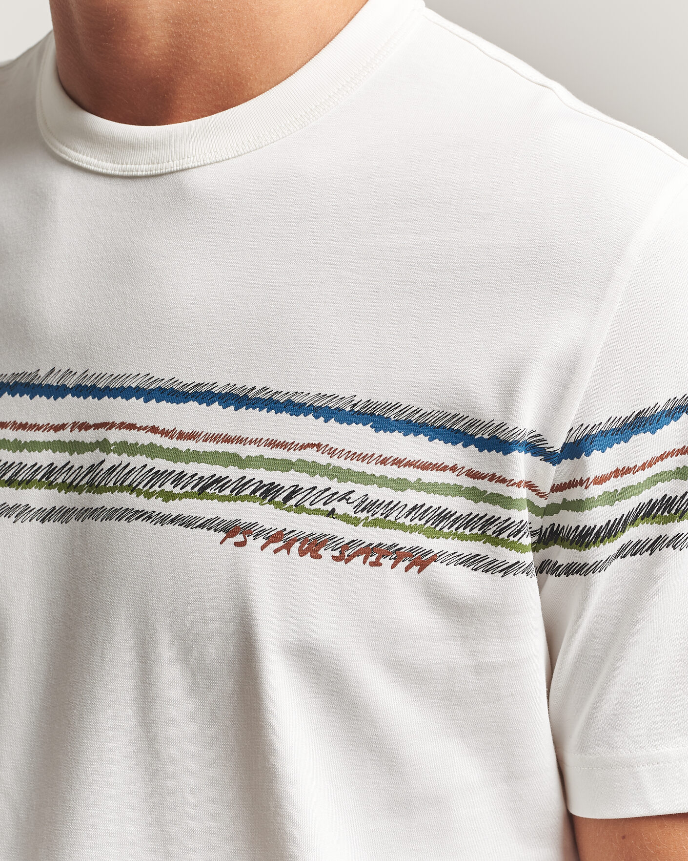 Herre | T-Shirts | PS Paul Smith | Stripes Crew Neck T-Shirt White