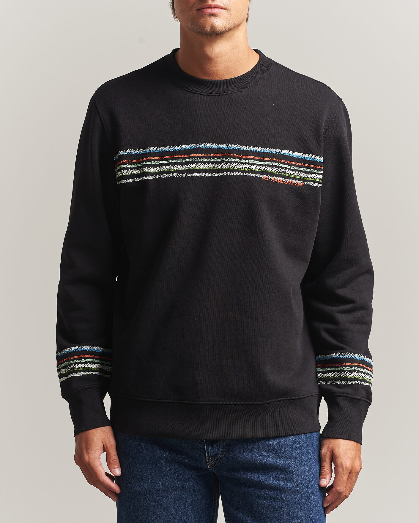 Herre | Trøjer | PS Paul Smith | Stripes Crew Neck Sweatshirt Black