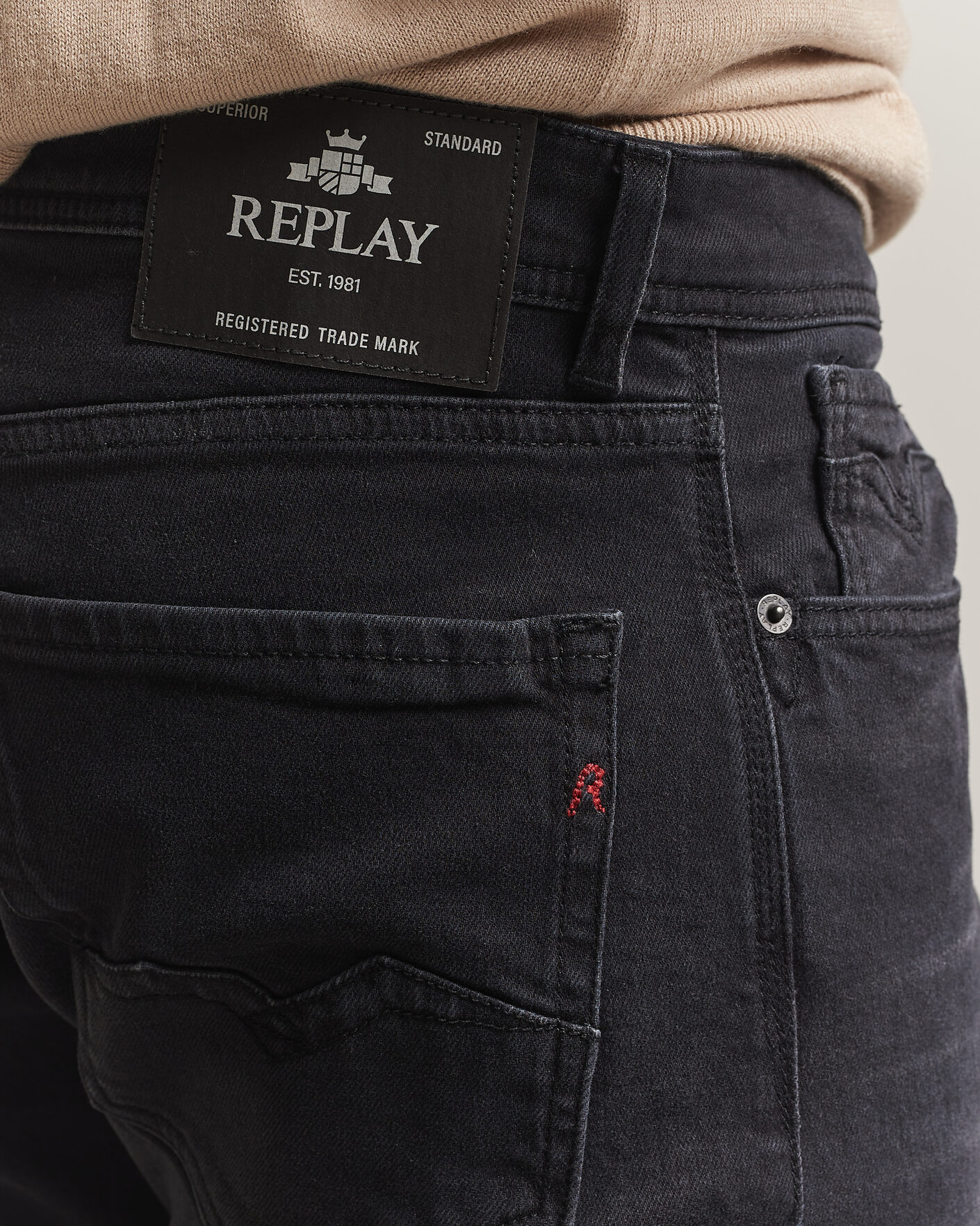 Herre | Jeans | Replay | Rocco Comfort Fit Powerstretch Jeans Washed Black