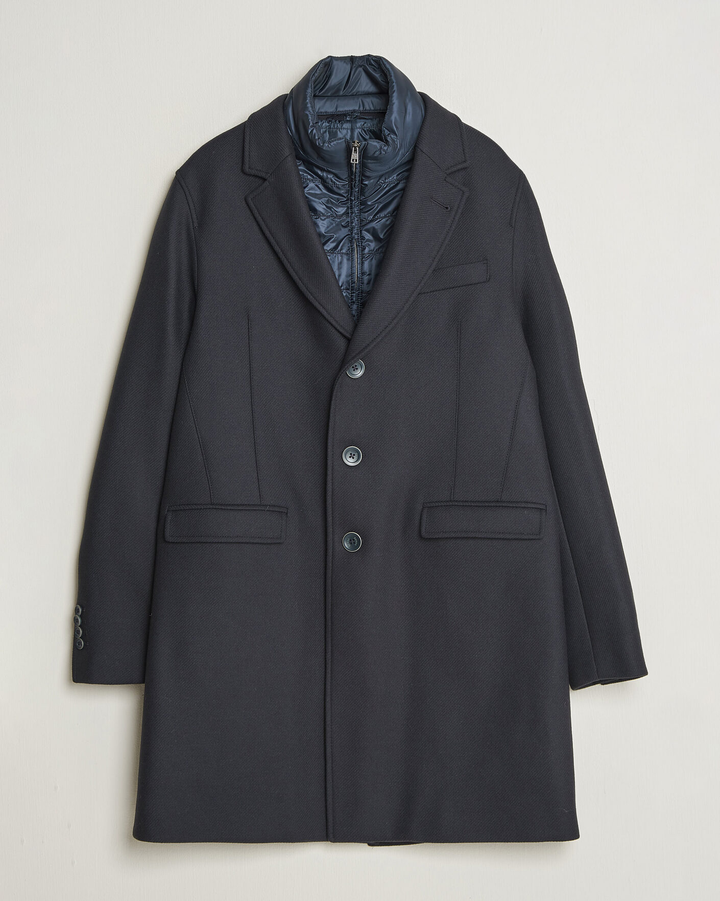 Herre | Jakker | Herno | Wool Zip Coat Navy