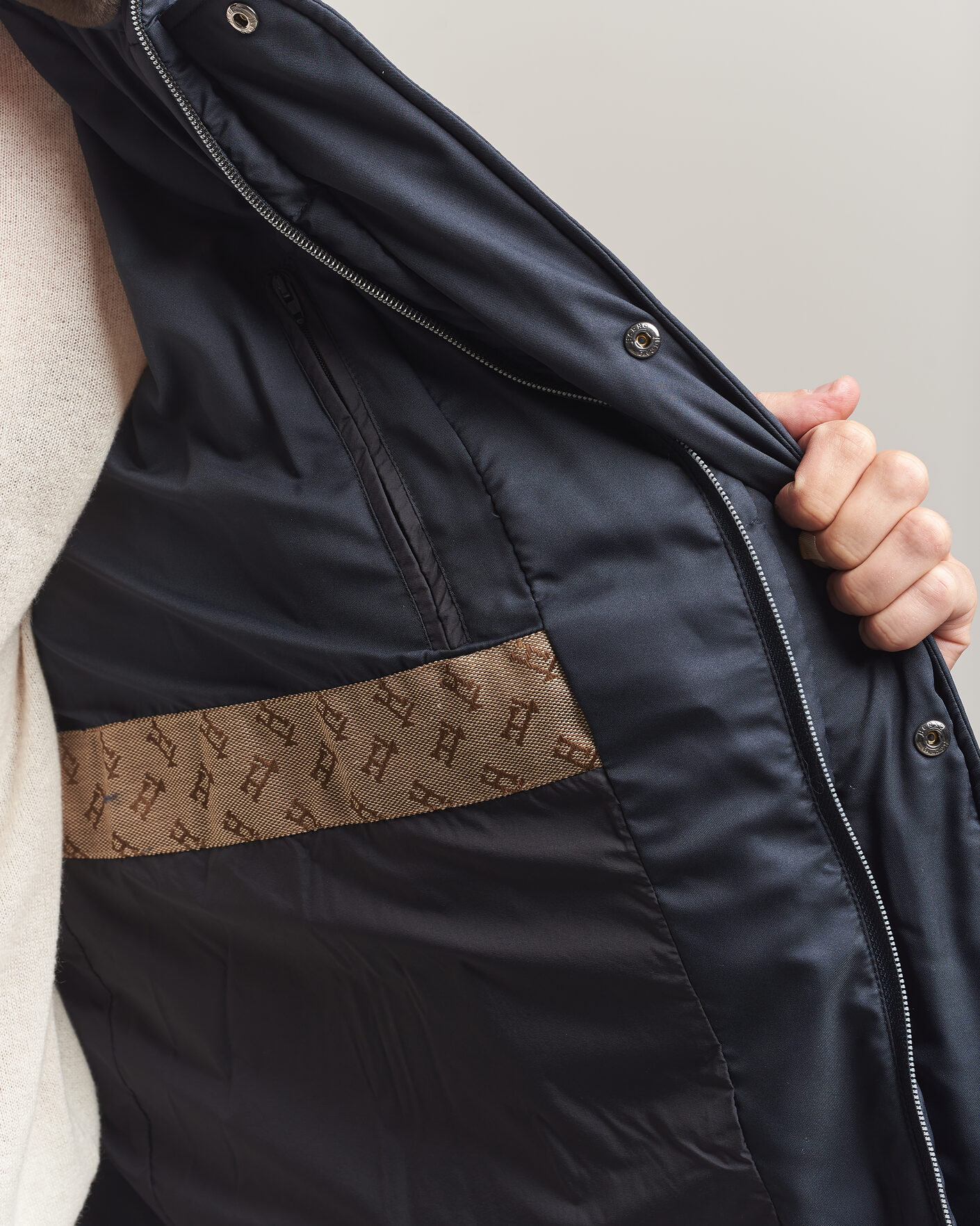 Herre | Jakker | Herno | Faux Fur Down Jacket Navy