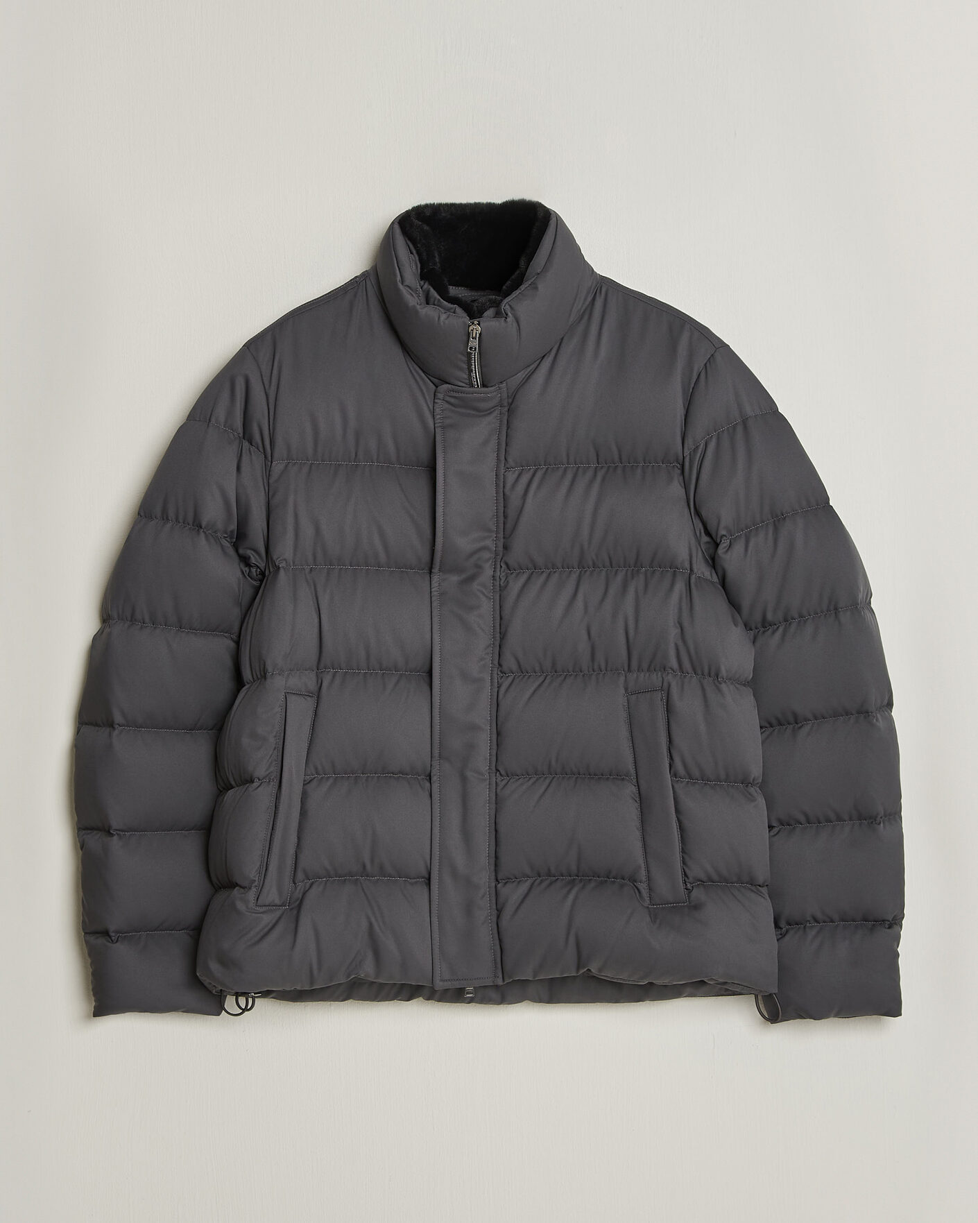 Herre | Jakker | Herno | Faux Fur Down Jacket Dark Grey