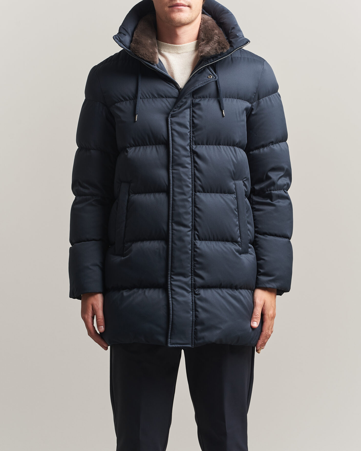 Herre | Jakker | Herno | Faux Fur Down Parka Navy