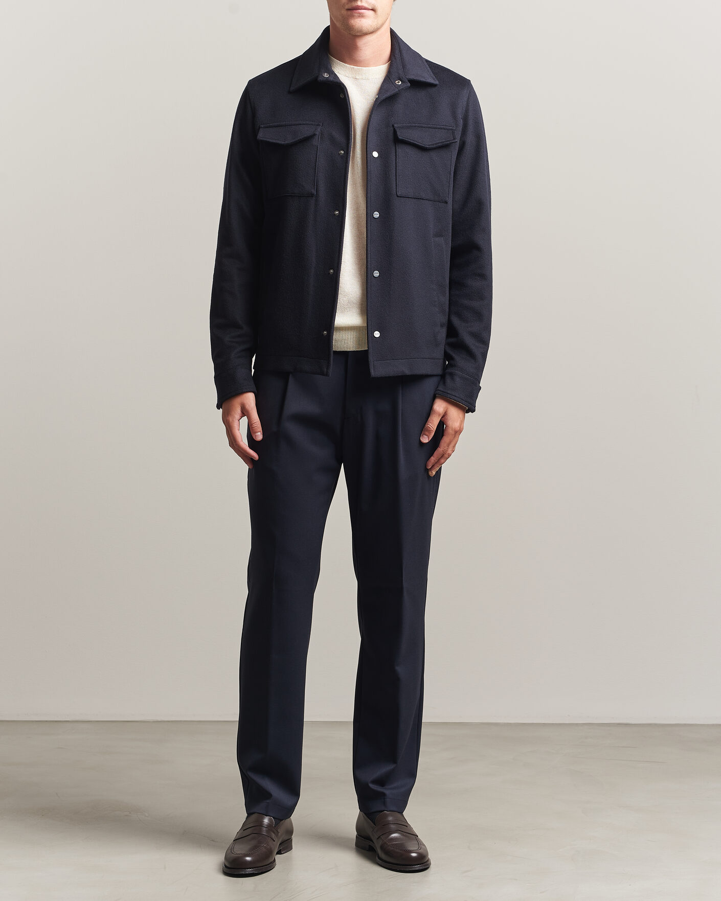 Herre | Jakker | Herno | Cashmere Overshirt Navy