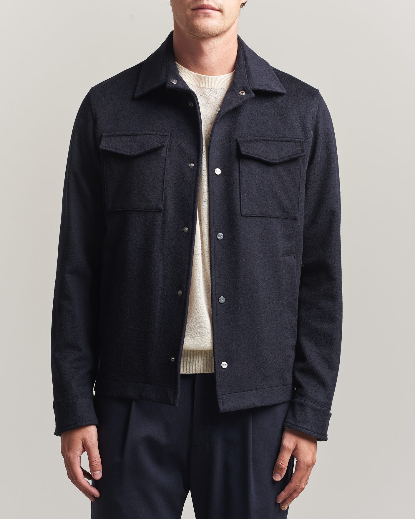 Herre | Jakker | Herno | Cashmere Overshirt Navy