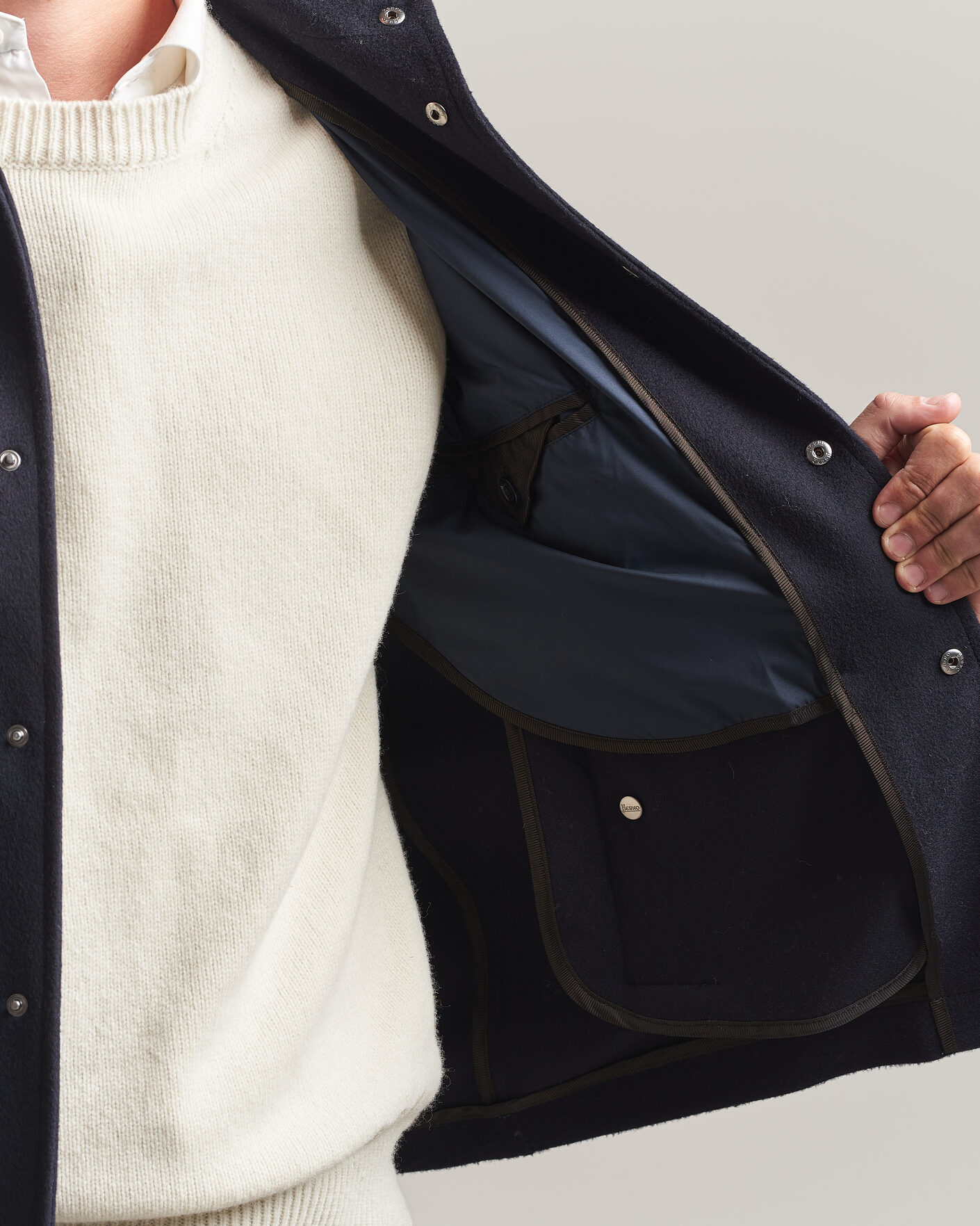 Herre | Jakker | Herno | Cashmere Overshirt Navy