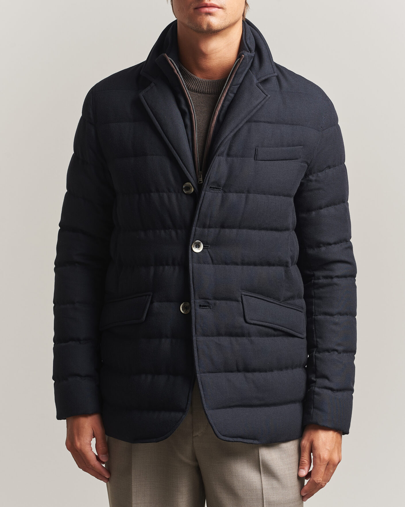 Herre | Jakker | Herno | Flannel Down Blazer Navy