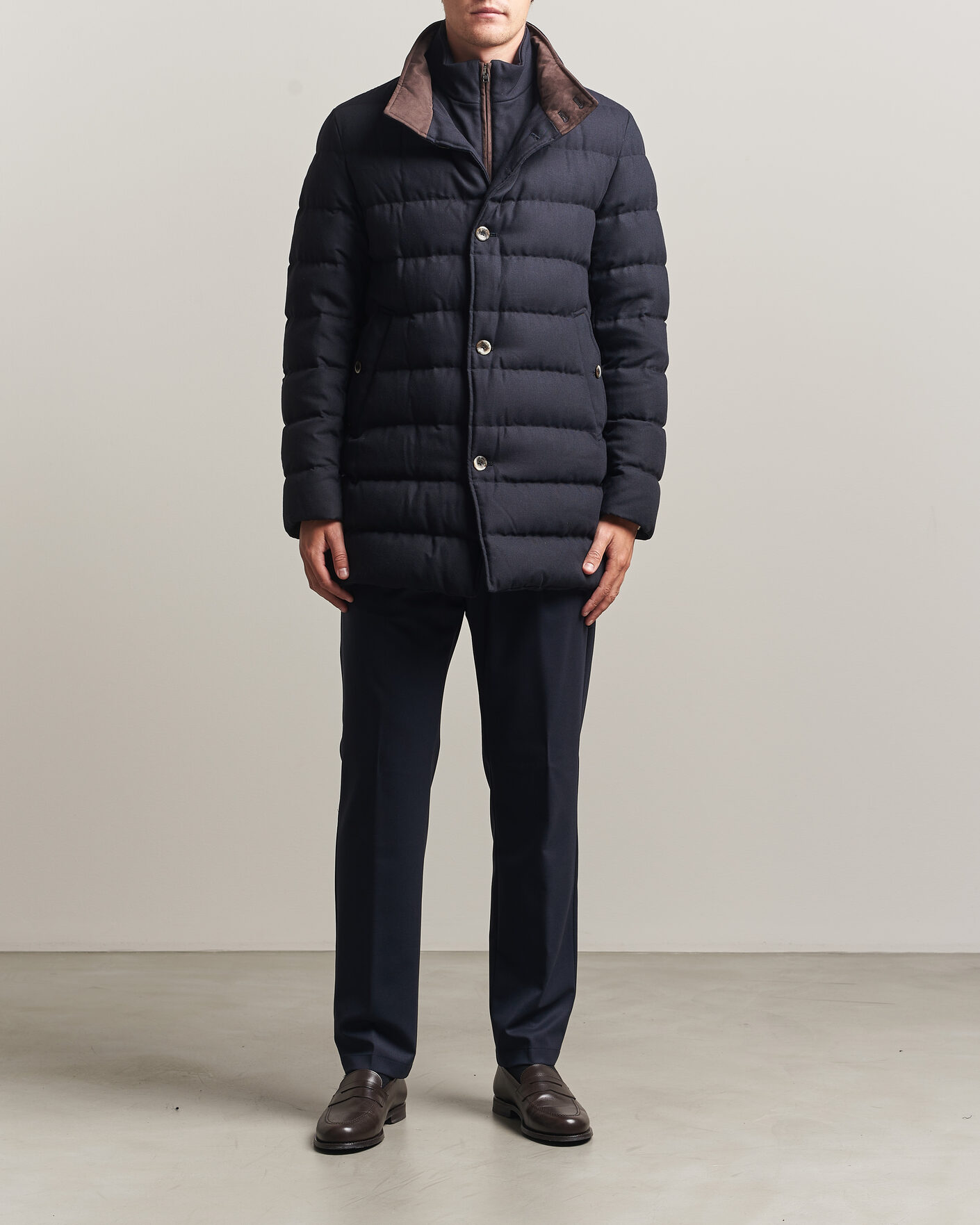 Herre | Jakker | Herno | Flannel Down Coat Navy