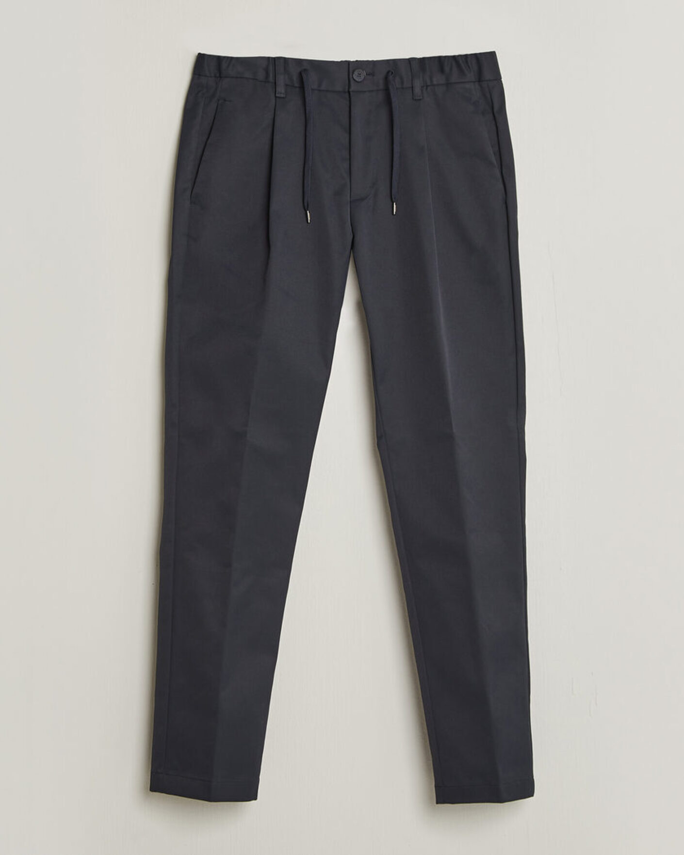 Herre | Bukser | Herno | Pleated Technical Cotton Trousers Navy