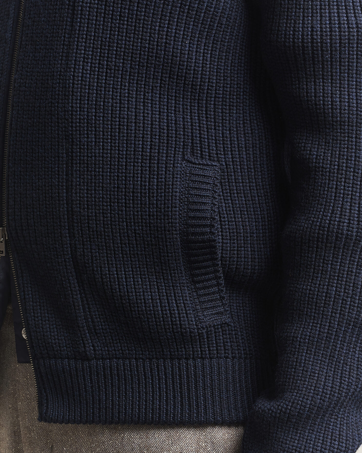 Herre | Trøjer | Herno | Full Zip Knit Cardigan Navy