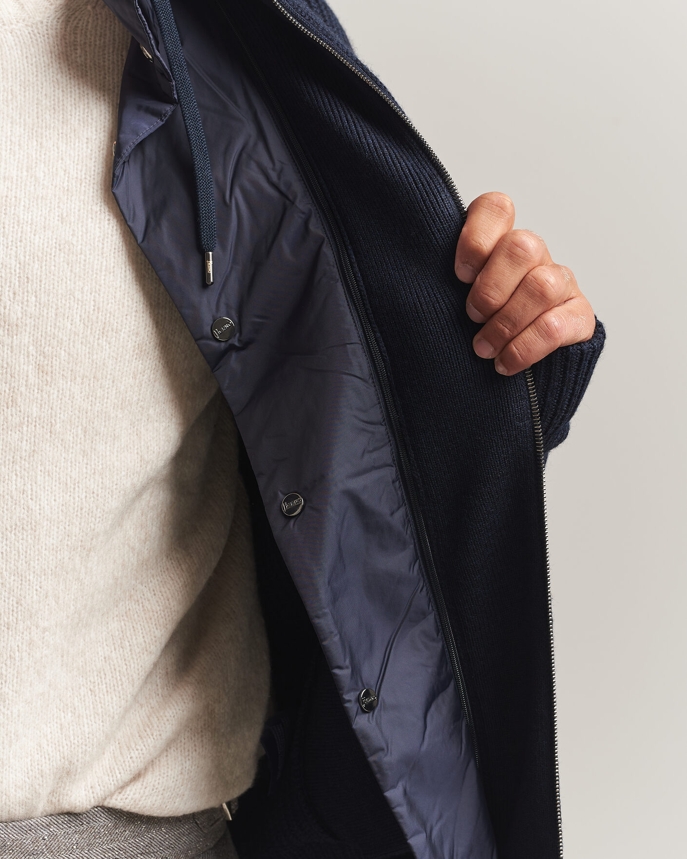 Herre | Trøjer | Herno | Full Zip Knit Cardigan Navy