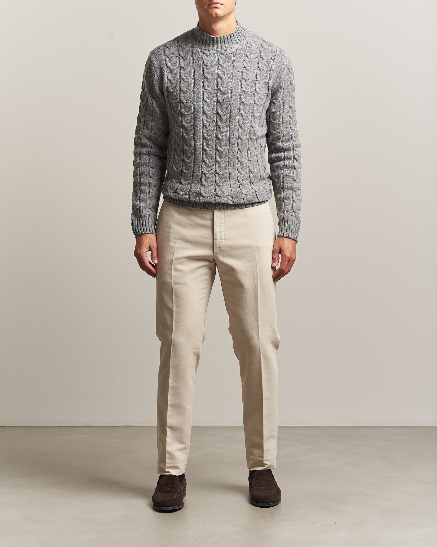 Herre | Bukser | Incotex | Slim Fit Soft Cotton Stretch Chinos Off White