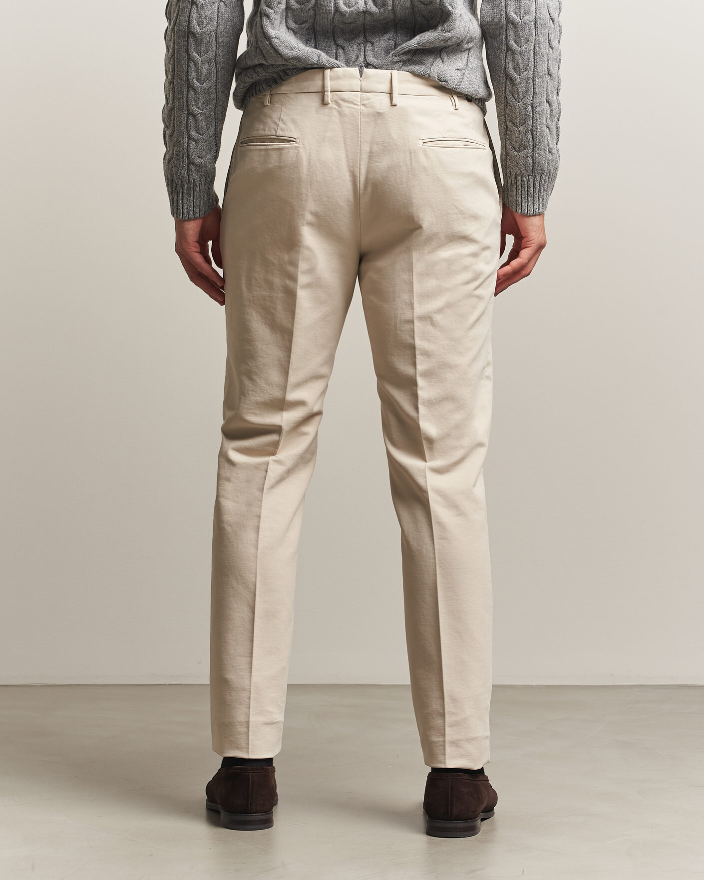 Herre | Bukser | Incotex | Slim Fit Soft Cotton Stretch Chinos Off White