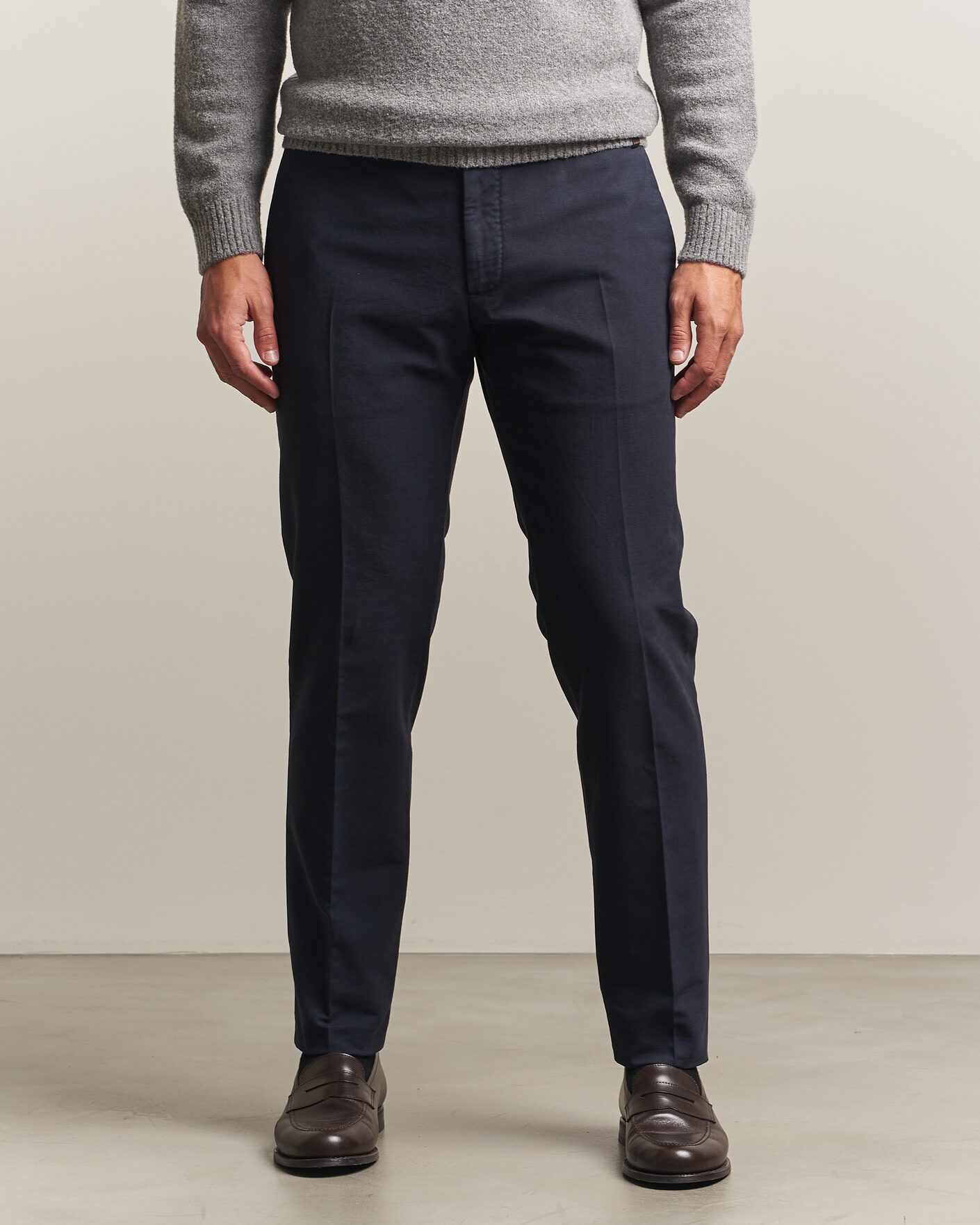 Herre | Bukser | Incotex | Slim Fit Soft Cotton Stretch Chinos Navy