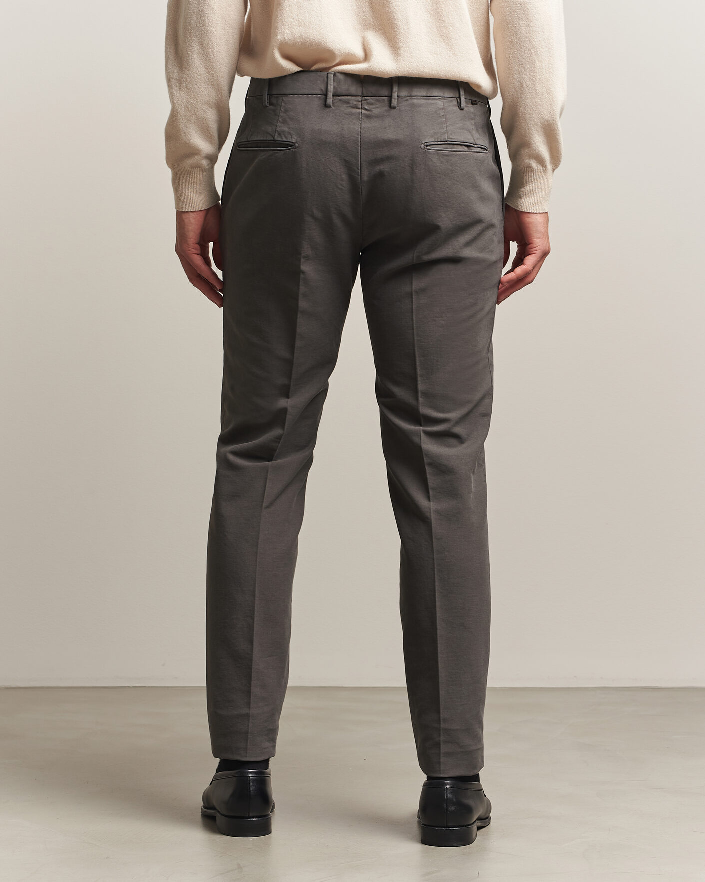 Herre | Bukser | Incotex | Slim Fit Soft Cotton Stretch Chinos Dark Grey