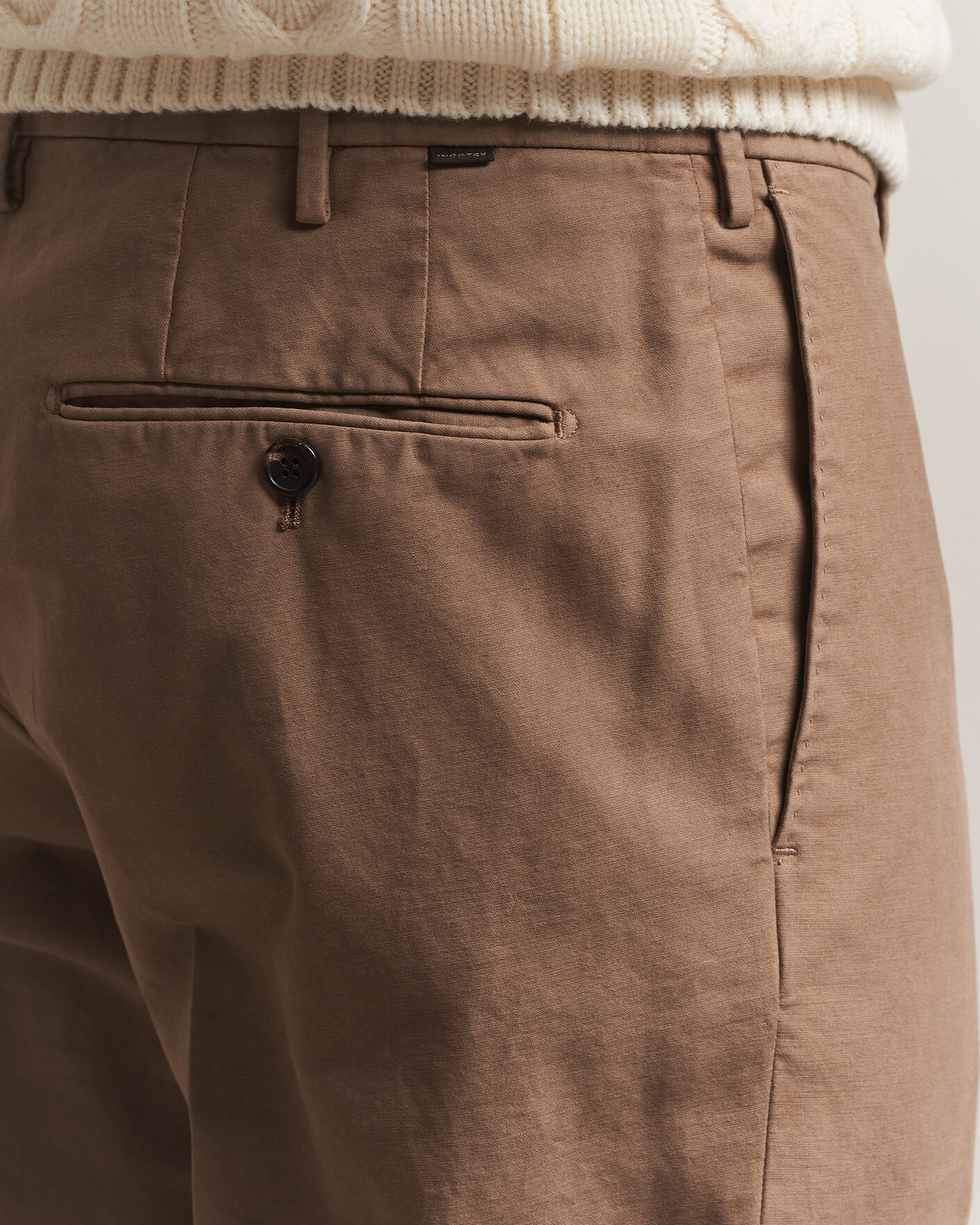 Herre | Bukser | Incotex | Regular Fit Soft Cotton Stretch Chinos Taupe