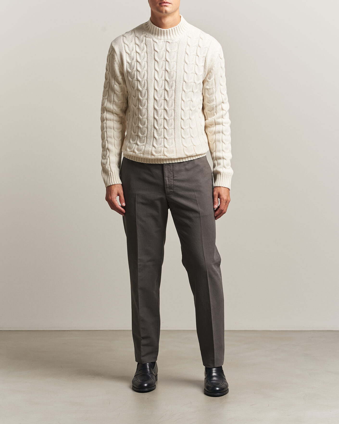Herre | Bukser | Incotex | Regular Fit Soft Cotton Stretch Chinos Dark Grey