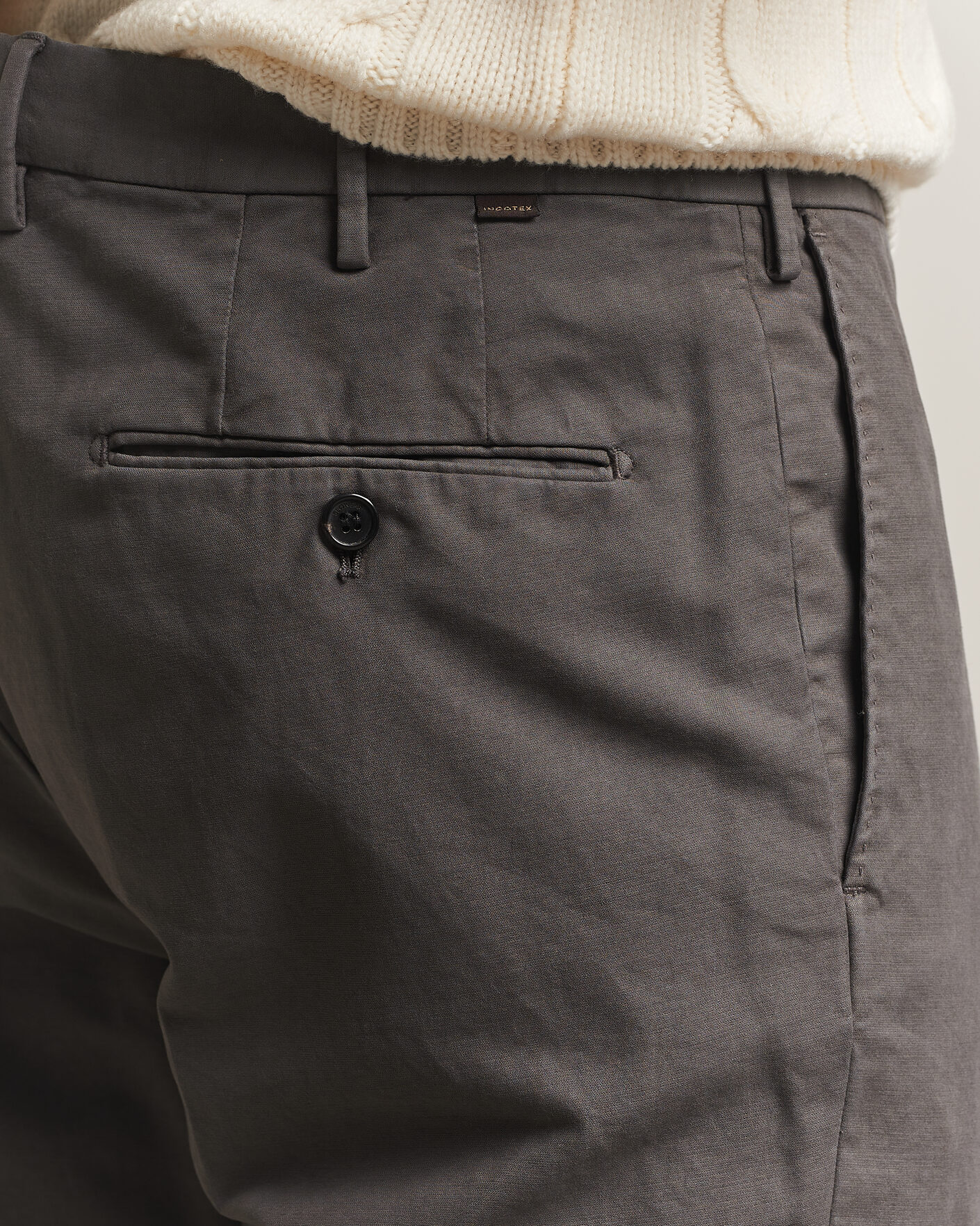 Herre | Bukser | Incotex | Regular Fit Soft Cotton Stretch Chinos Dark Grey