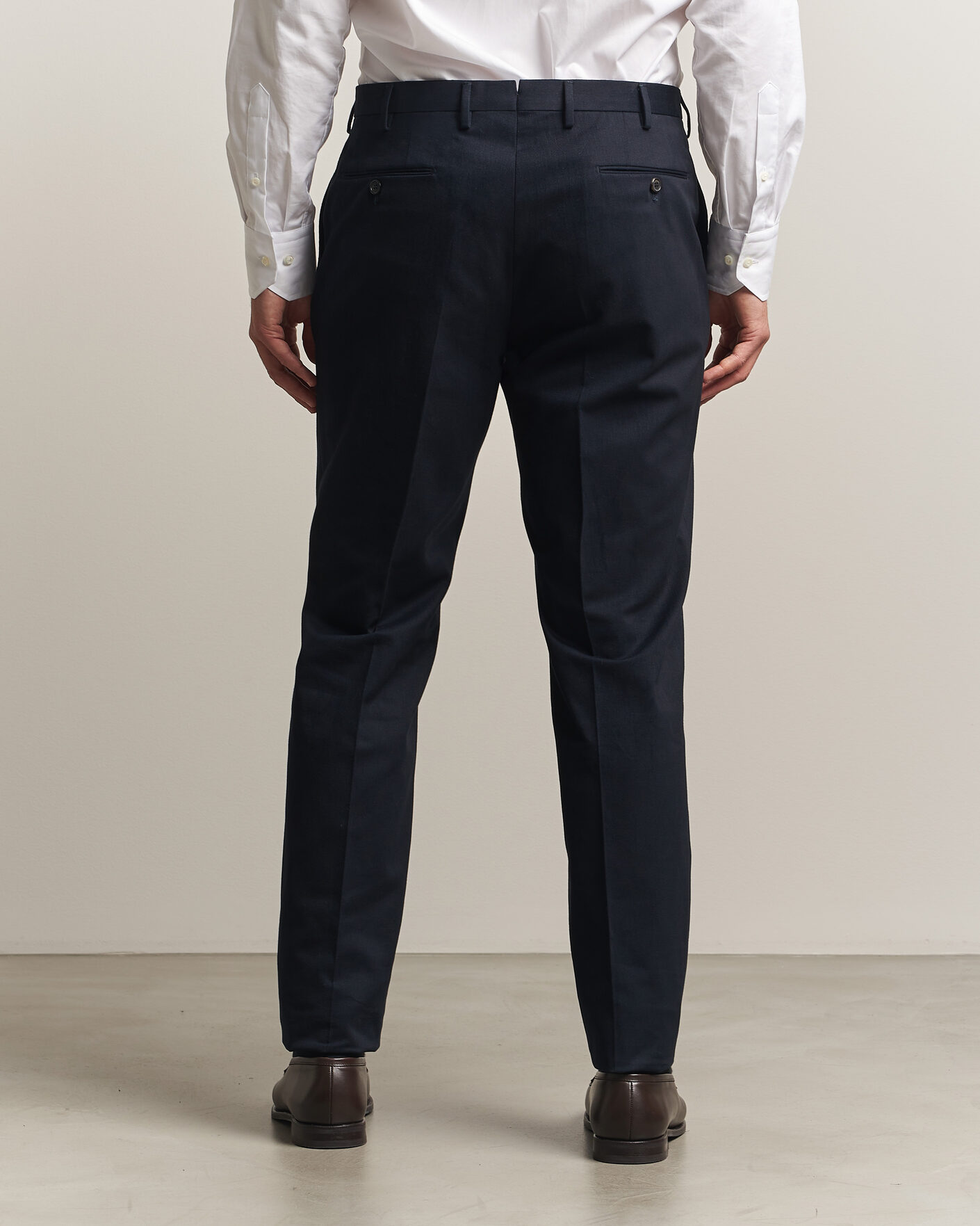 Herre | Bukser | Incotex | Regular Fit Cotton/Cashmere Trousers Navy