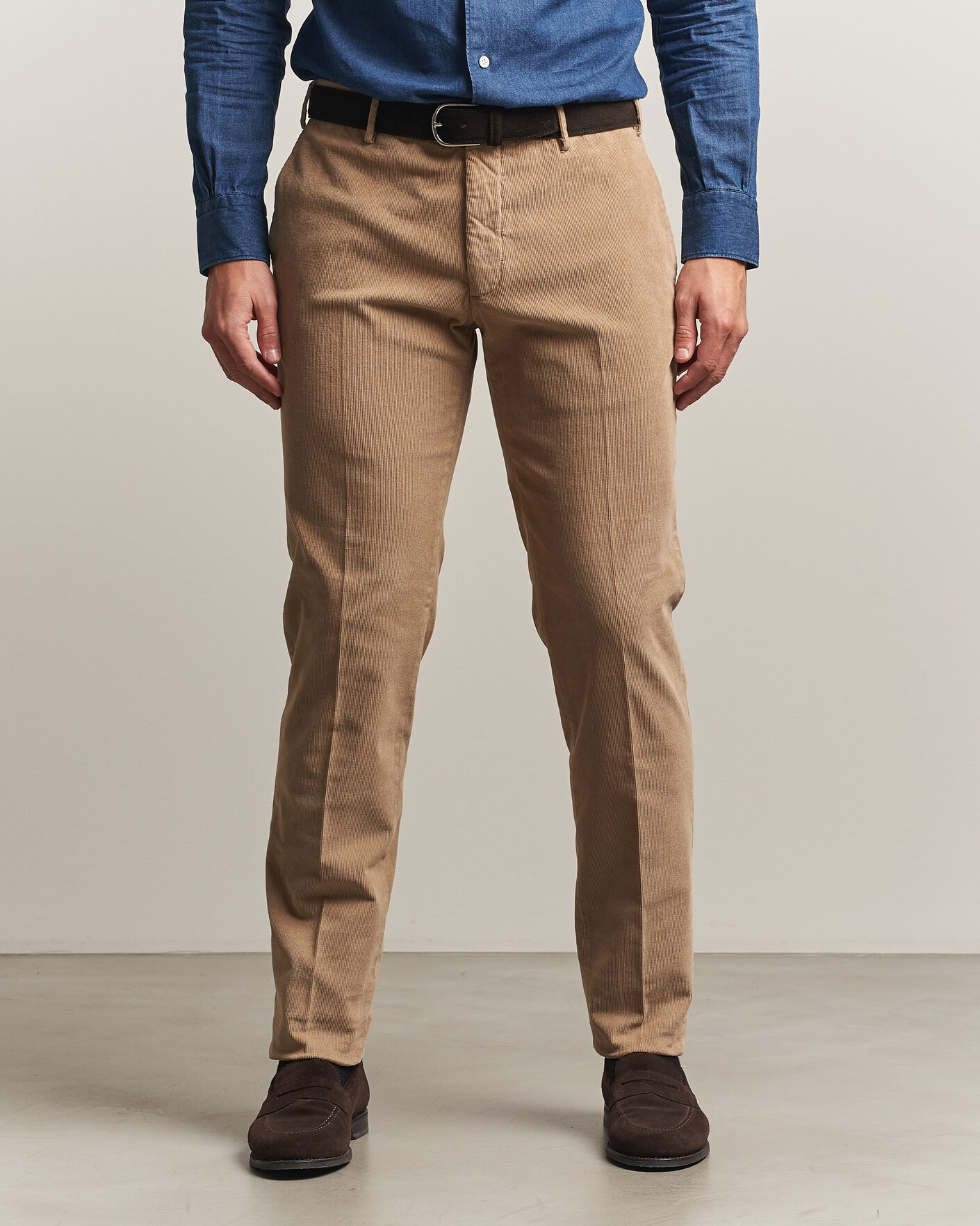 Herre | Bukser | Incotex | Slim Fit Baby Corduroy Trousers Beige