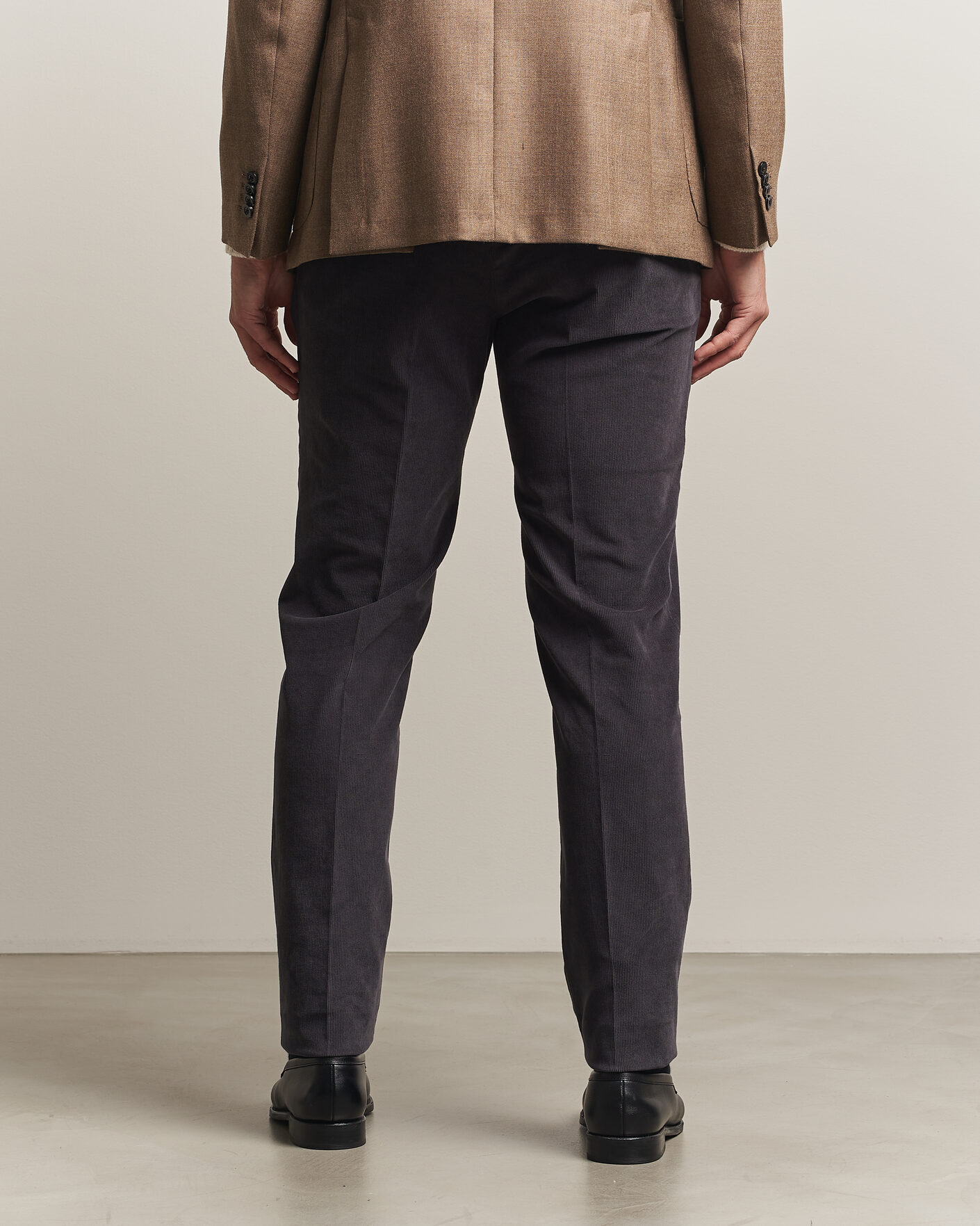 Herre | Bukser | Incotex | Slim Fit Baby Corduroy Trousers Dark Grey
