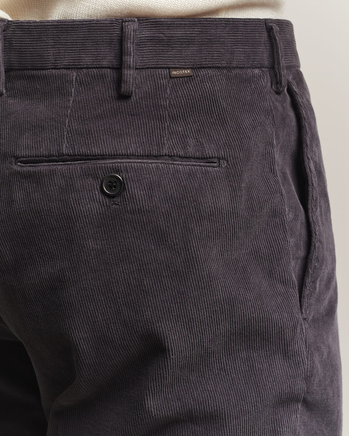 Herre | Bukser | Incotex | Regular Fit Baby Corduroy Trousers Dark Grey
