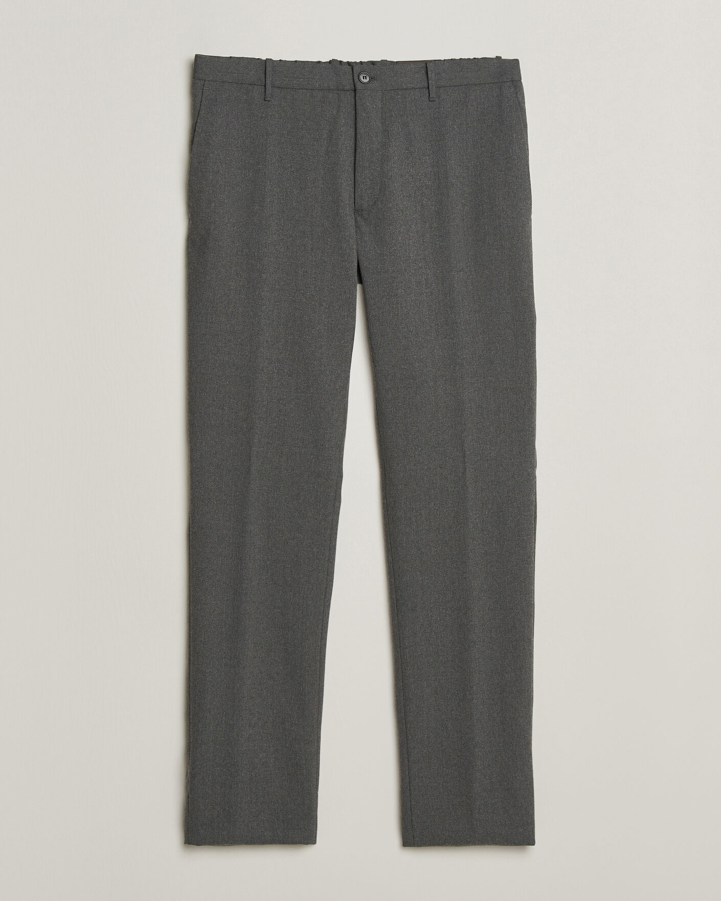 Herre | Bukser | Incotex | Slim Fit Washable Flannel Trousers Grey Melange