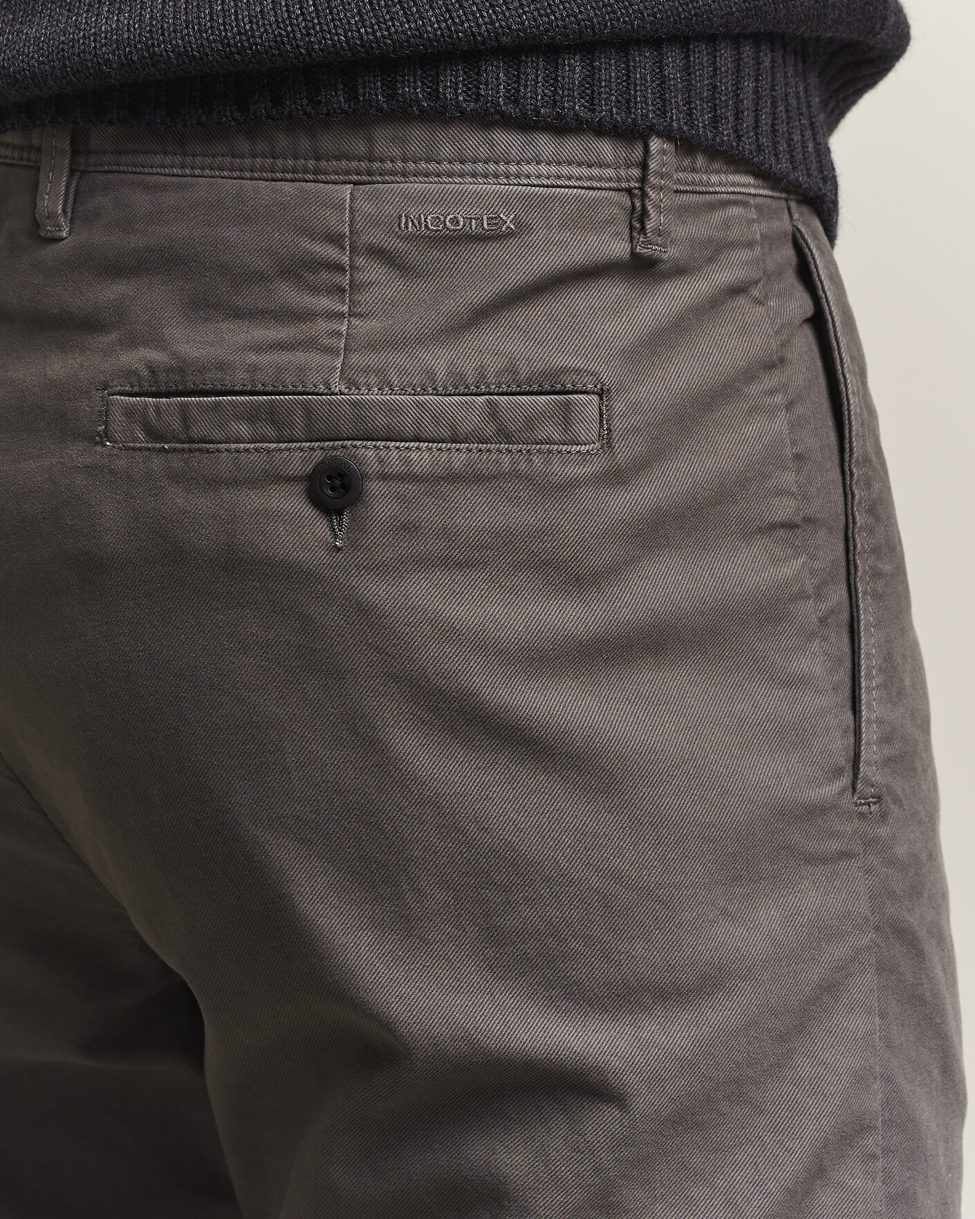 Herre | Bukser | Incotex | Regular Fit Garment Dyed Slacks Dark Grey