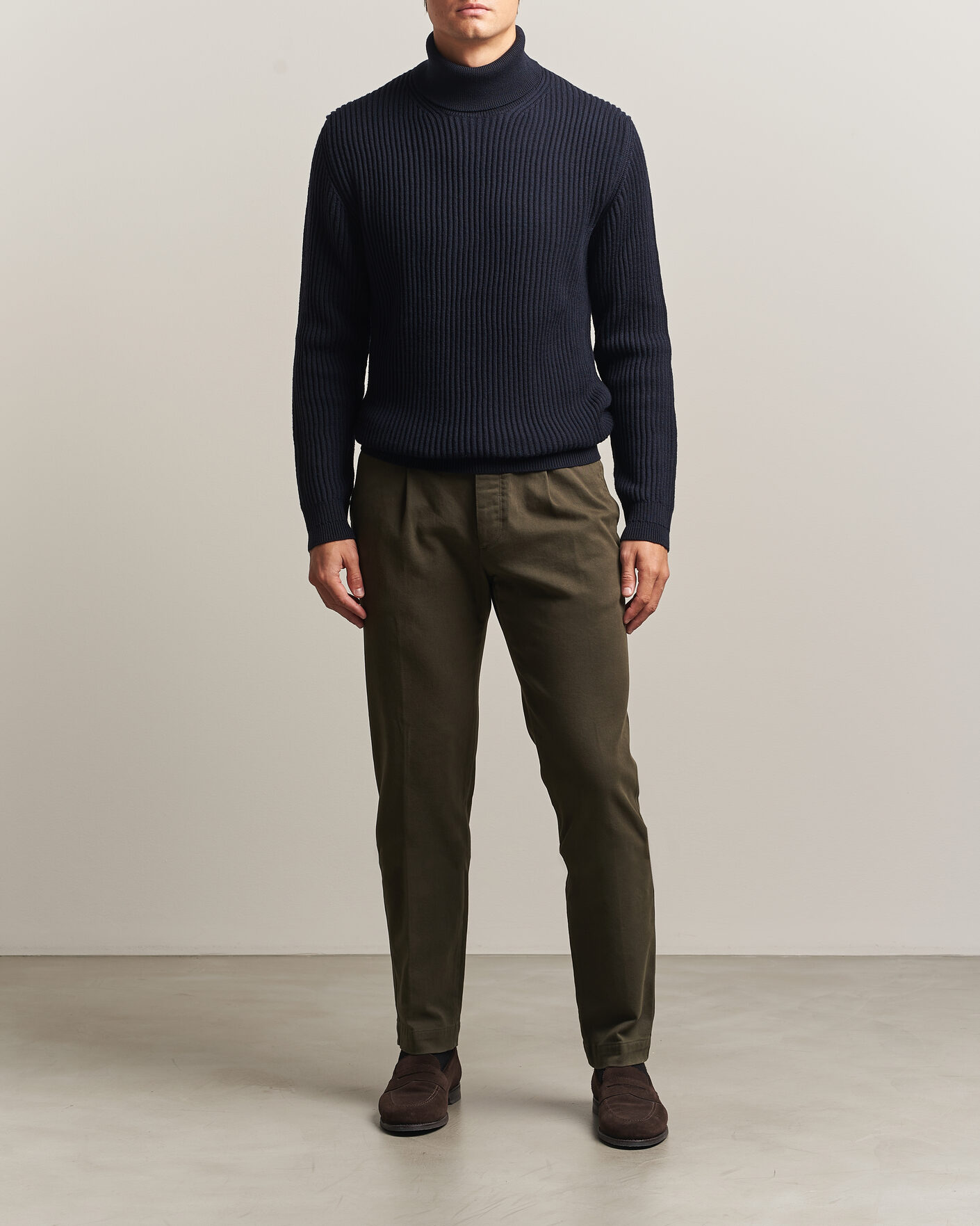 Herre | Bukser | Incotex | Regular Fit Cover Chinos Dark Green