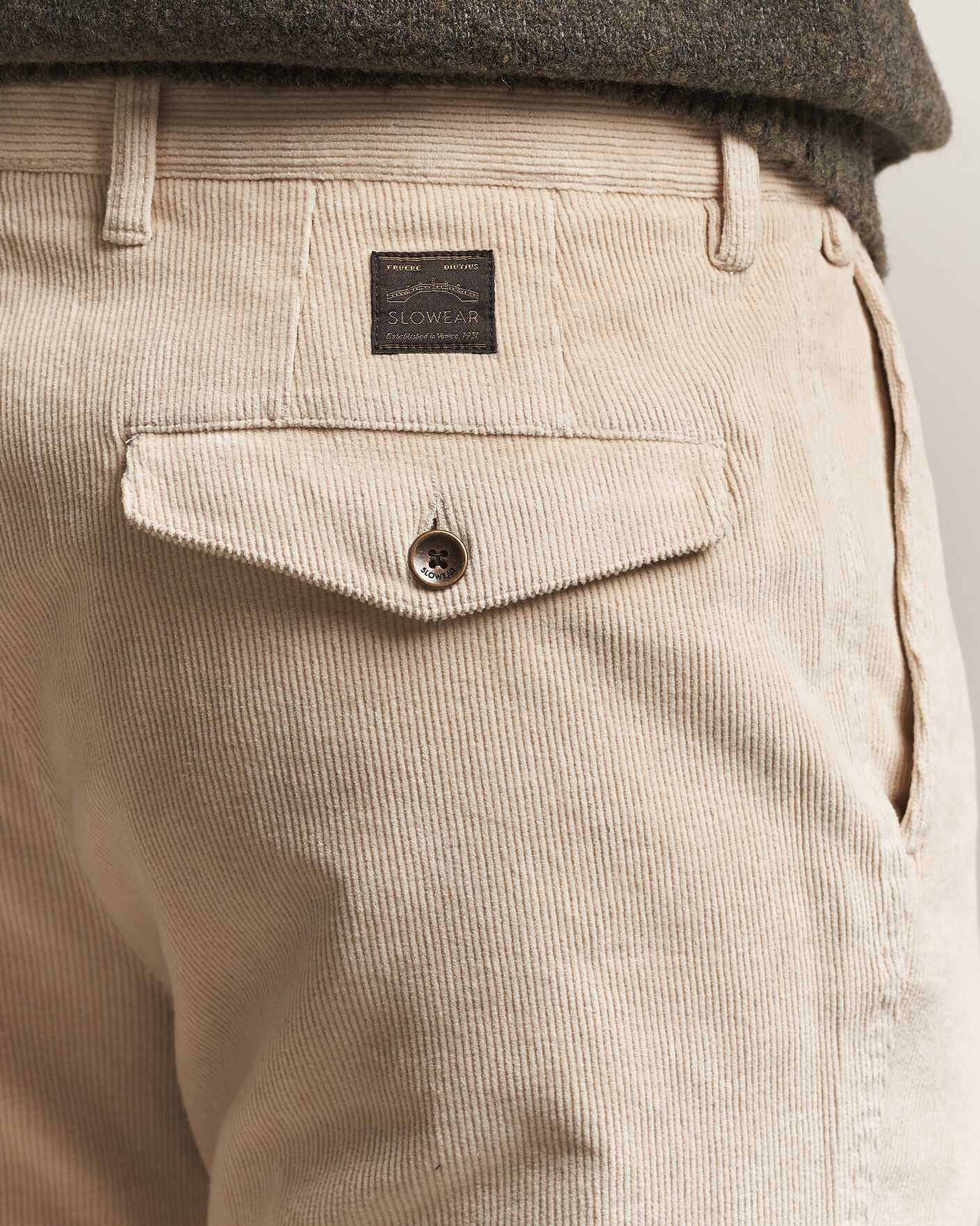 Herre | Bukser | Incotex | Regular Fit Washed Corduroy Slacks Off White